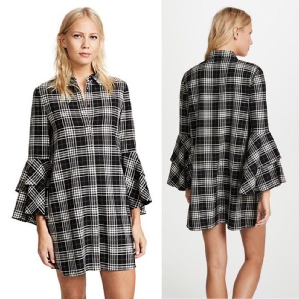 Alice + Olivia Jem Plaid Shirt Dress